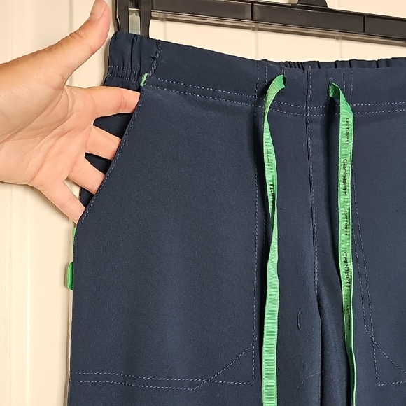 Carhartt XS Scrub Bottoms with Green Drawstring - Picture 3 of 14